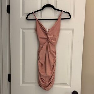 Elegant Pink Ruched Dress